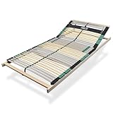 Sleepneo Lattenrost 80x200, Kopfteil verstellbar, Premium Strong bis 200Kg, 7-Zonen-Lattenrost mit 42 Latten, Made in Germany, extra stabil aus Buchenholz