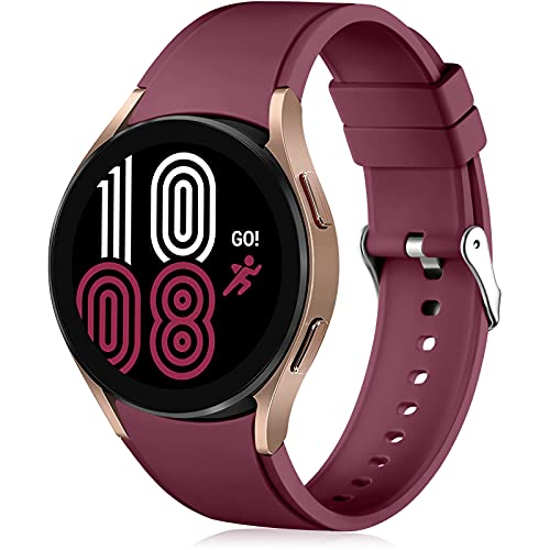 Lerobo No Gap Band Compatible With Samsung Galaxy Watch 7 5 4 6 (44mm 40mm), Watch 5 Pro (45mm), 4 Classic (46mm 42mm) - 20mm Quick Release Sport Replacement for Women Men Wine