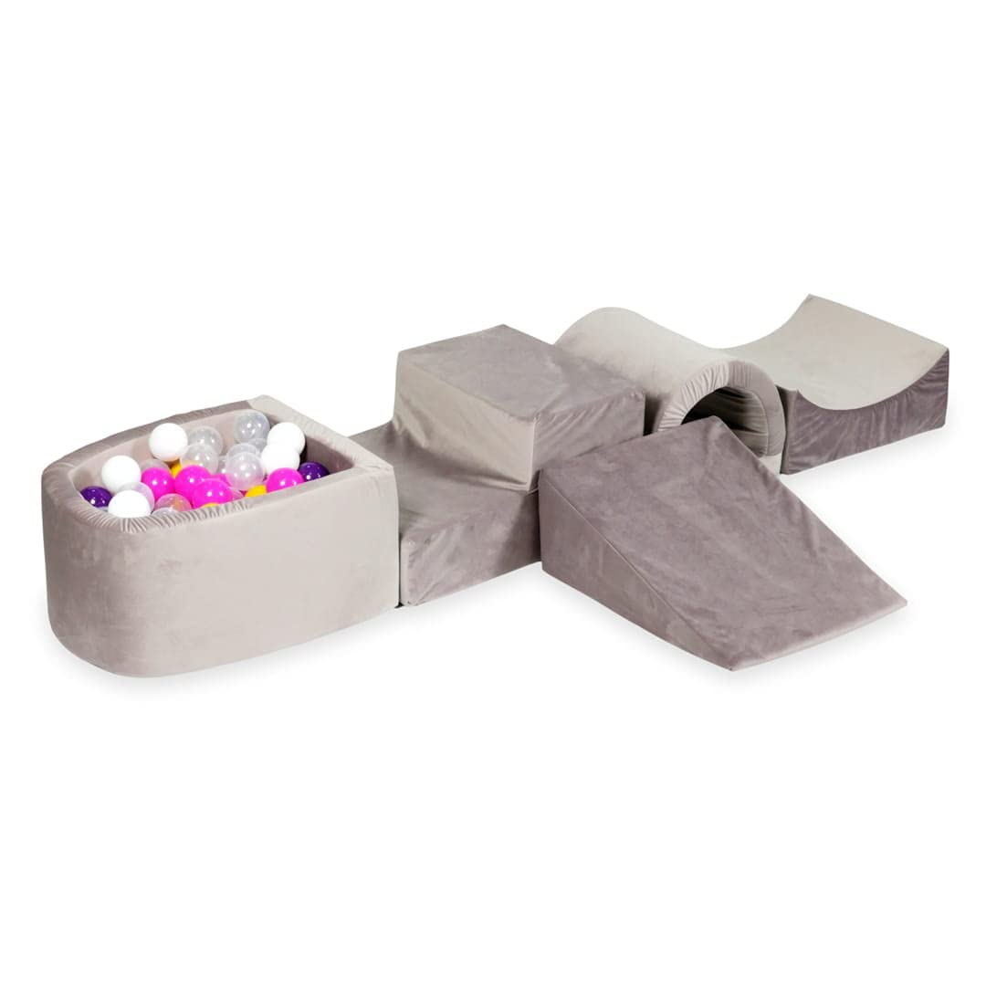 Mimii Piscina de Bolas, Set de Juego - 270 X 45 cm / 100 Bolas, Pelotas de 7 cm, Área de Juego y Parque de Bolas s con Coloridas Pelotas de Plástico para Bebés y Niños - Redondo