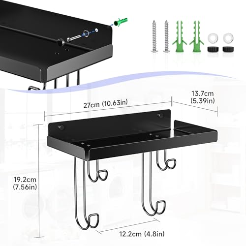 LOXSUN Bügelbrett Halterung Wandmontage, Bügelbrett Wandhalterung, Bügelbrett Aufhänger, Bügeleisen Halter mit Stauraum, Bügeleisen und Bügelbretthalter, Bügelbrett Haken für Waschküche (T&V-Form)