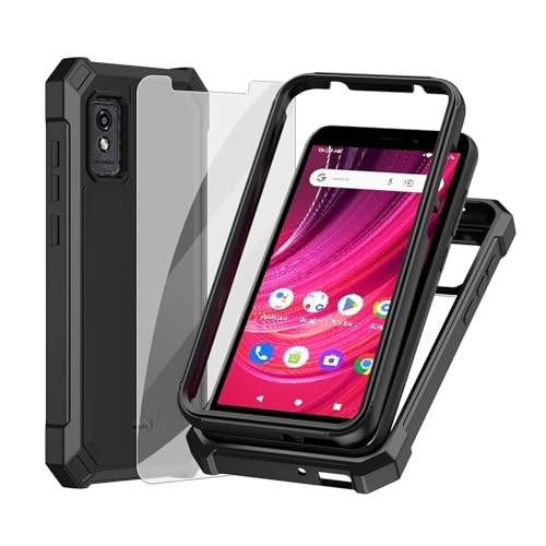 Ailiber for Blu Studio Mini 2023 Phone Case, with Screen Protector, Dual Layer Protection, Shockproof Corner TPU Bumper, Heavy Duty Protective Phone Cover for Blu Studio Mini 2023-Black