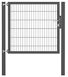Alberts 635893 Einzeltor Flexo Plus mit Zubehör | verschiedene Breiten und Höhen | Pfostenstärke 100 x 100 mm | anthrazit | Breite 125 cm | Höhe 120 cm