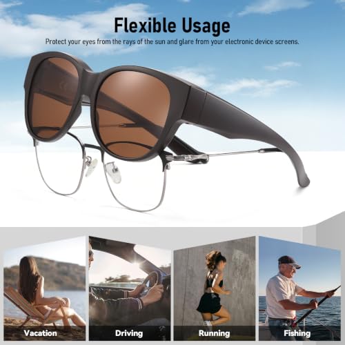 Image of HAOLOTA Fit Over Glasses Sunglasses for Women Polarized