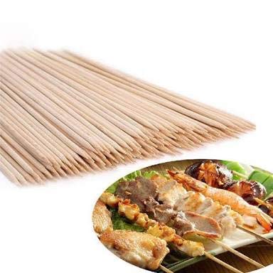 Image of Kalakriti Bamboo (260 pcs) Wooden Skewers /BBQ Sticks Seekh for Kabab, Paneer Tikka, Fruits Salad| Barbecue skewers for Oven Microwave Pan Grilling (6 inches Each, 3mm Thickness)