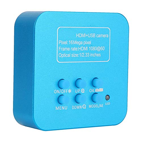 16MP 1080P Hdmi Microscope Camera, C Mount Usb Industry Camera Cámara de microscopio de video de alta resolución, para maquinaria de precisión, escuela(ENCHUFE DE LA UE)