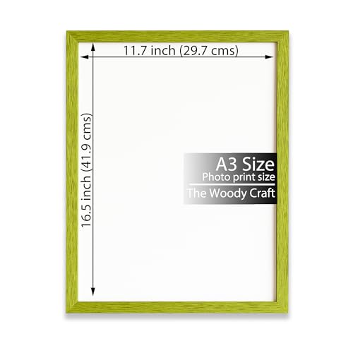 Image of A3 Size Photo Frame | Refresh Your Wall Frame | Sophisticated Green Photo Frames For Wall Decor | Quality Wooden Frame | Poster Frame (11.7x16.5 inch, Green)