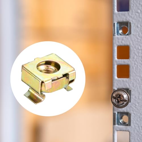 QUARKZMAN M5 Käfigmuttern für Serverschrank, Karbonstahl gelb verzinkt, Packung mit 5