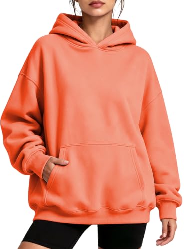 YARBCEN Oversized Hoodie for Women Fleece Pullover Sweatshirts Orange 3XL