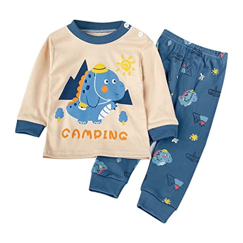 Cotton 𝐏a𝐣ama Set for Girls Long Sleeve 𝐏ajamas Soft Sl𝐞epwear Toddler Cute Cartoon 𝐏𝗝s 2 Piece Loose Loung𝐞wear