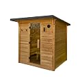 Backyard Discovery Henley 4-6 Person Traditional Cedar Outdoor Cabin Sauna with Electric Sauna Heater, Glass Door, Sauna Rocks, Dry Heat, Steam Sauna, LED Lights, Wi-Fi Control, Sauna Accessories
