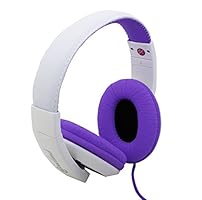 Connectland Over Ear 3.5mm Wired Headphone, Microphone Lightweight Adjustable Headband For Kids,Teens,Adults. iPhone iPad Tablet, Purple CL-AUD63032