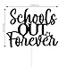 Schools Out Forever Cake Topper - Class of 2025, Last Day of School Party Decor, Teacher Retirement Supplies, Funny 2025 Graduation Party Decorations Black Glitter