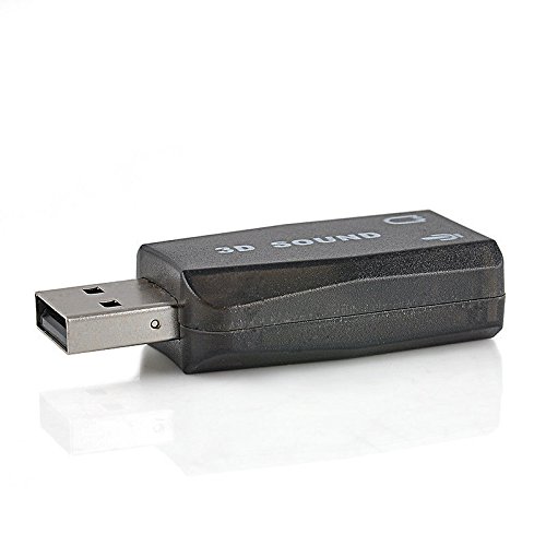 Paquete de 3 adaptadores de tarjeta de sonido USB de 5.1 canales 3D USB externo a 0.138 in 1/8 conector de audio estéreo micrófono micrófono auriculares auriculares Plug and Play para Raspberry 7