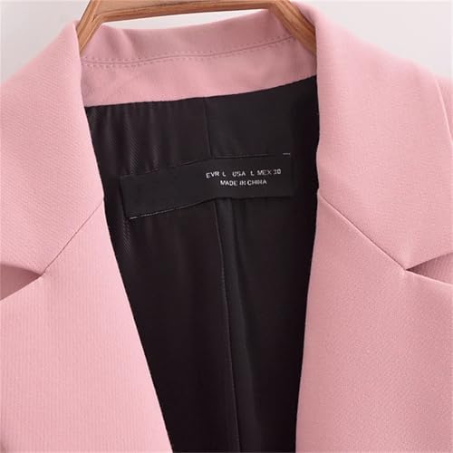 Women's Casual Solid Single Button Slim Blazer Jacket Lapel Pocket Long Sleeve Suit Coat 6