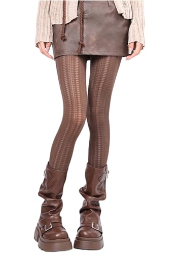 Image of Mrotrida Women's Heart Pattern Tights Elastic Jacquard Love Heart Pantyhose Stockings