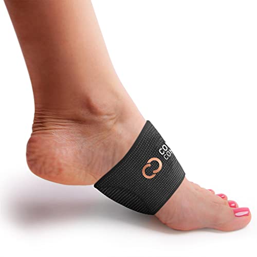 Copper Compression Padded Arch Support - 2 Plantar Fasciitis Braces/Sleeves. Additional Targeted Padding. Foot Care, Heel Spurs, Feet Pain Relief, Flat & Fallen Arches, High Arch, Flat Feet (1 Pair) #TOP7