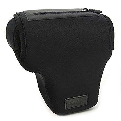 First2savvv Neoprene Camera Case Bag for Nikon D5600 D3500 D3400 D5500 D3300 D5300 D5200 D5100 D5000 D3200 D90 D80 D3100 D3000 with 18-55mm Lens + Cleaning cloth QSL-SLRS-N-A01