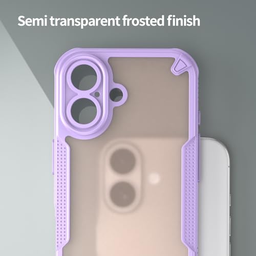 Image of Elzzi Semi-Transparent Frosted iPhone 17 Case PC + TPU Finish Protective Slim Matte Shockproof with Anti-Fingerprint Phone Back Cover for Men & Women - Lavender