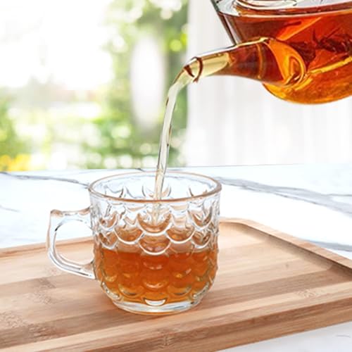 Image of Premium Glass Tea & Coffee Cups Set of 6, 230 ML Transparent Glass Mug with Handle for Coffee,Green Tea, Hot & Cold Beverages, Stylish Clear Drinking Cups for Home Kitchen Cafe (CTZ - 21)