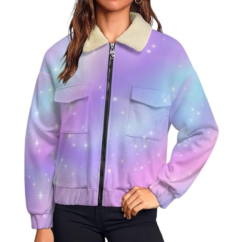 Chaqueta suave de peluche con bolsillo y cremallera abrigo cómodo para mujer