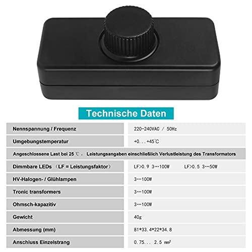 LED-Dimmer für dimmbare Lampen 220-240VAC von VIPMOON