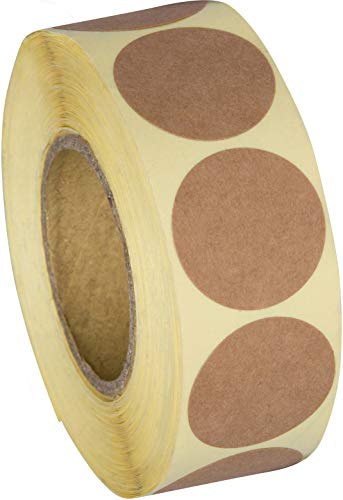 Camp Galaxy 1 Inch Natural Brown Kraft Stickers (1000 Total) - Round Blank Stickers for Store Owners, Crafts, Organizing, Jar and Canning Labels, Price Tags2