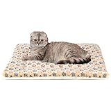 Mora Pets Ultra Soft Pet (Dog/Cat) Bed Mat with Cute Prints | Reversible Fleece Dog Crate Kennel Pad | Machine Washable Pet Bed Liner (X-Small, Brown)