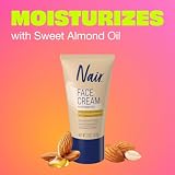Nair Moisturizing Facial Hair Removal Cream With Sweet Almond Oil, #1 Depilatory Cream For Face, 2 oz Bottle, For All Skin Types