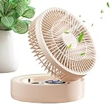 Genérico Ventilatore da scrivania silenzioso, 5 velocità, USB, con ricarica
