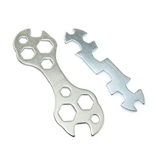 PZRT 2pcs Steel Galvanized Multi-Hole Bicycle Cycle Mountain Bike Wrench Portable Multi-Functional Bike Repair Tool