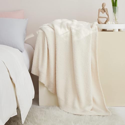 Image of CYMULA Kids Blanket for Boys Girls 30x40 inches, Soft Cozy Fuzzy Swaddle Throw Blanket for Crib Stroller, White