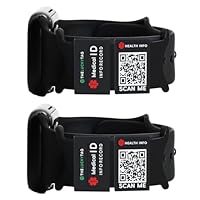 Theluckytag Medizinisches Armband mit QR-Code-Notfall-ID, aus Silikon, wasserdicht, passt bis 22,9 cm Handgelenk, Notfallinfo, mehr Platz, für Sport, Jungen/Mädchen/Damen/Herren, 9''