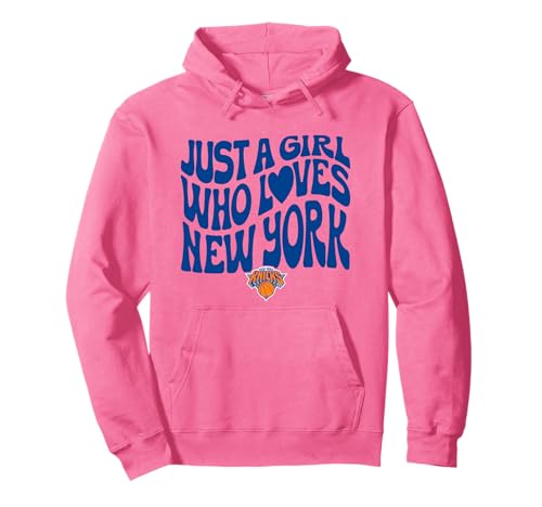 NBA Just A Girl Who Loves New York Knicks Wave Logo Pullover Hoodie