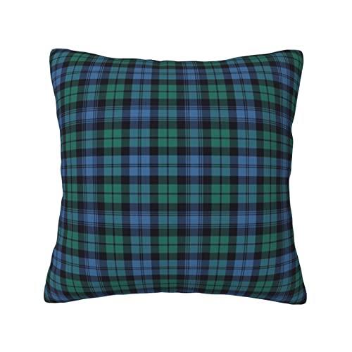 ブラックウォッチタータンエンシェント クッションカバー 正方形 抱き枕カバー 可愛い 背当て おしゃれ ベルベット生地 座布団カバー ソファー ベッド 車 インテリア 部屋飾り 北欧デザイン プレゼント 40x40cm 角型