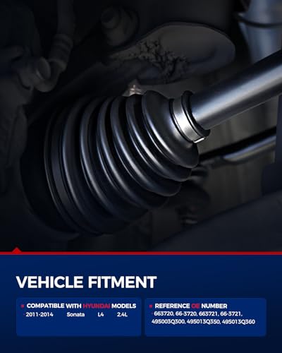 Image of KAX Front CV Axle Shaft Assembly 66-3720 66-3721 for Hyundai Sonata