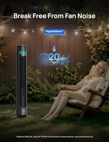 Image of DREO TurboCool Outdoor Misting Fan 711AS, 33 ft /s High Velocity, 12 Speeds, 4 Modes Smart Standing Floor Fan, 150 Customizable Oscillating, 20 dB Quiet DC Motor for Bedroom, Weather Resistant