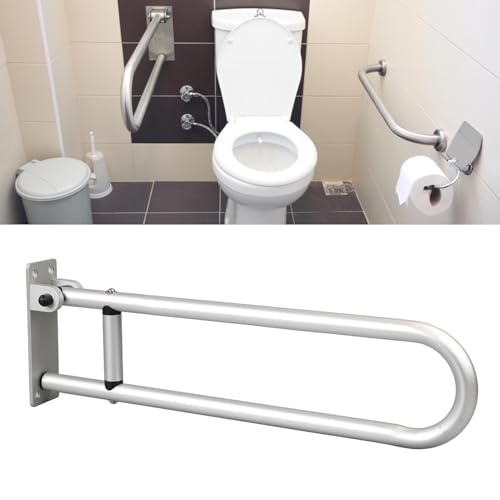 Barres d'appui pliables alliage aluminium YC1215A pour rampe de sécurité WC - 4
