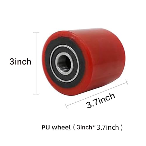 Image of APOLLO Pallet Jack /Truck Wheels, Load Wheel 3'' x 3.7'', A Pair of Pallet Jacks PU Wheel Full Set, with Sealed Precision Bearings, ID 0.78 inch