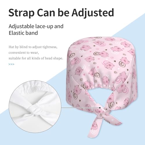 Image of Surgical Caps Men Women, Scrub Cap with Sweatband Adjustable