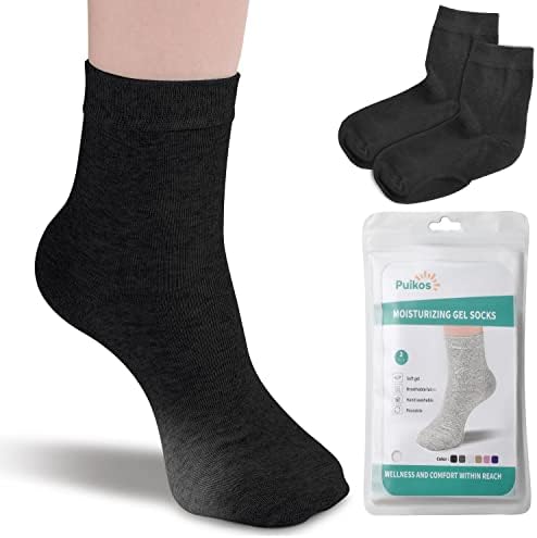 Puikos Moisturizing Socks for Women Men Dry Feet Socks Heel Socks Cracked Heel Repair Heel Treatment Gel Heel Sleeves for Cracked Feet Heel Repair Overnight（no-Show）