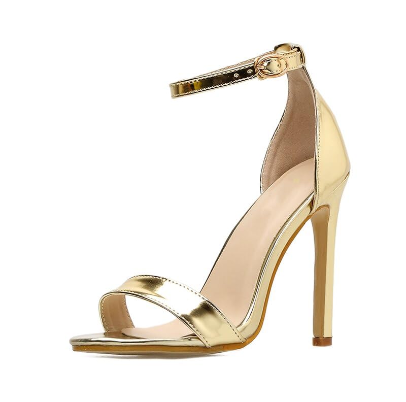 UUNDA Fashion Sandals for Women Stylish and Comfortable Synthetic Ankle Strap Pencil Heel Sandals (Gold, 5) (B0CLZQDSYH) Amazon Price History, Amazon Price Tracker
