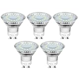 Lepro GU10 LED Bulbs Cool White 5000K, 50W Halogen Spotlight Equivalent, 4W 325lm Energy Saving GU10 LED Light Bulbs, 110° Wide Beam, Non-dimmable, Pack of 5