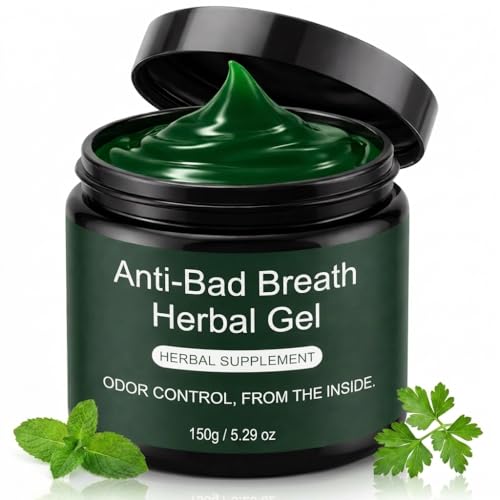 Official Whisppore Anti-Bad Breath Herbal Gel Supplement Internal Freshening Formula with Parsley Green Tea Lemon Balm Clove Bud Oil Peppermint Oil & Chlorophyllin Natural Mint Flavor