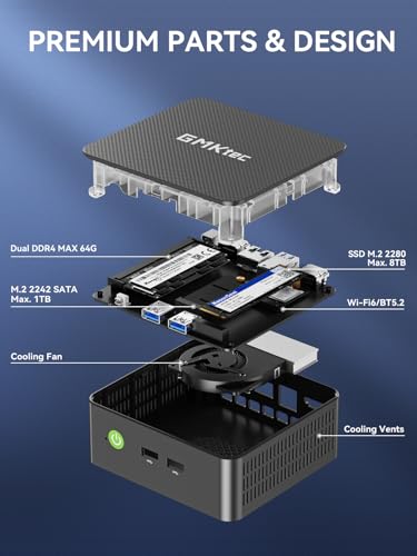 Image of GMKtec Mini PC, G3 PRO Intel Core i3-10110U (Beats 4300U /N150), 16GB DDR4 RAM (Dual Channel) 512GB Storage Drive, Desktop Computer 4K Dual HDMI /USB3.2 /WiFi 6 /BT5.2 /2.5GbE for Office, Business