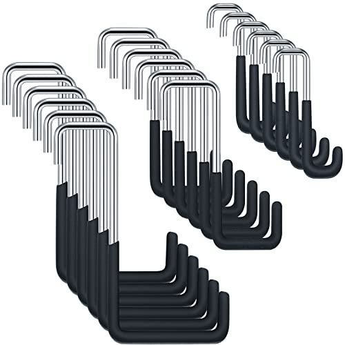 Hotop 18pcs Rafter Hanger Heavy Duty Large S Hooks Rafter Hanger for Garage Ladder Bike Fence Storage Organizer Hooks S Shaped Hooks Hanging Hangers Hooks (Large Medium Small) Black