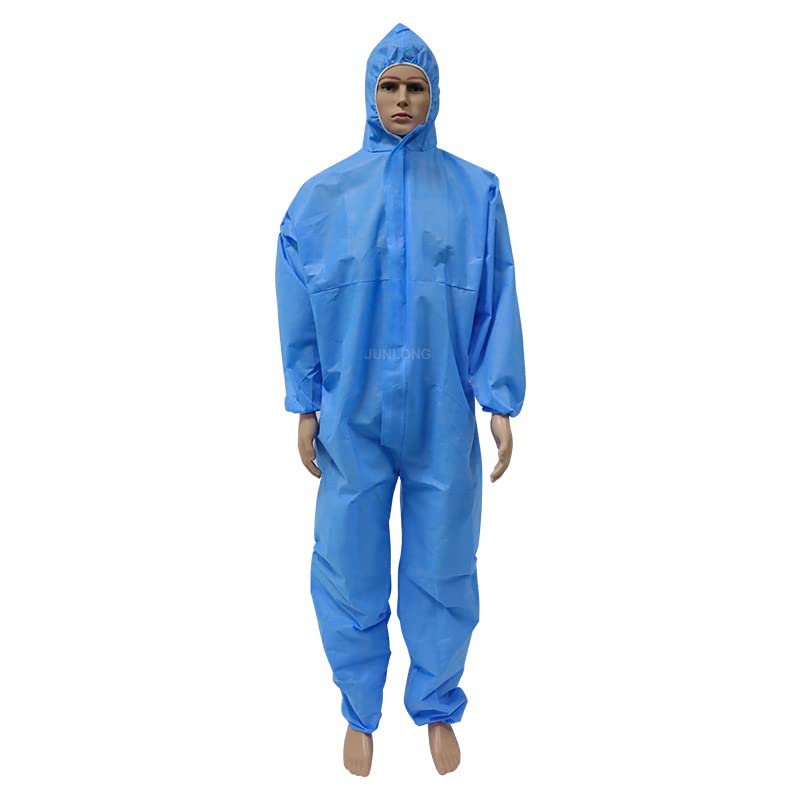 SP Non Woven Coverall PPE Kit Men and Women 70 GSM Disposable Medical Blue Free Size