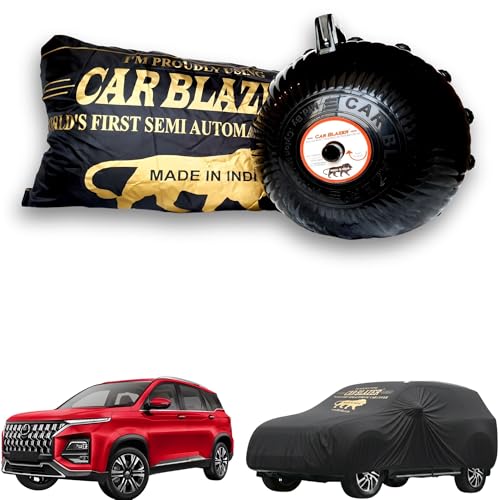Image of CARBLAZER Portable & Semi-Automatic Full Body Car Covers: Heavy Duty Device| Anti-Theft| Dust & Scratch Proof | Water & Wind Resistant|Custom Fit| Dual-Side Cover, Compatible for MG Hector