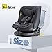 Kindersitz i-Size R129 Kindersitz, 0 bis 12 Jahre 40 bis 150 cm, 360° drehbar | ISOFIX | Gruppe 0+1/2/3 Kindersitzerhöhung, Armlehnen und Kopfstütze höhenverstellbar (Black)