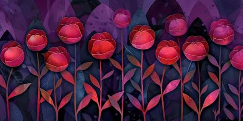 Peinture diamant fleurs 5D DIY décoration murale salon format 100x200 cm