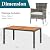 Shintenchi 7 Pieces Patio Dining Set, Wicker Patio Furniture Set with Wood Table Top, Outdoor Dining Table and Chairs with Soft Cushions for Backyard, Deck and Garden, Grey Rattan